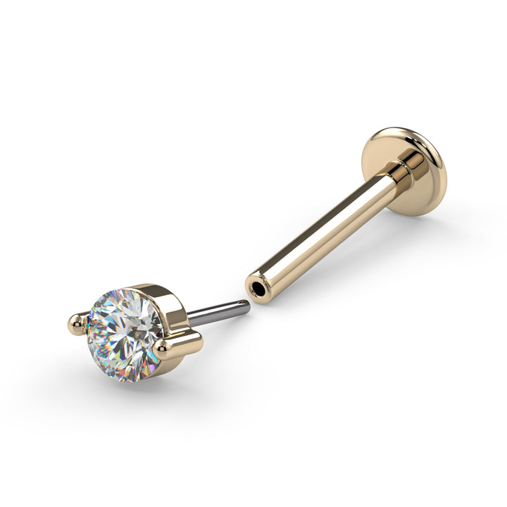 2.5mm Duo-Prong VS1 Diamond Flat Back Stud