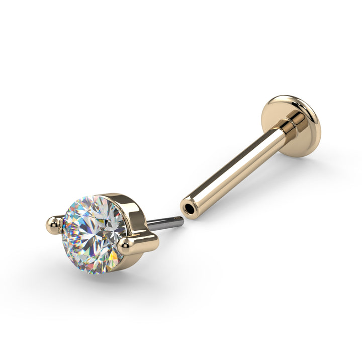 3mm Duo-Prong VS1 Diamond Flat Back Stud