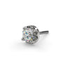 14k white gold illusion VS1 diamond threadless stud end, angled view showing illusion setting detail
