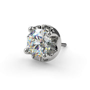 Close-up top-down view of 14K white gold illusion setting showcasing VS1 diamond brilliance