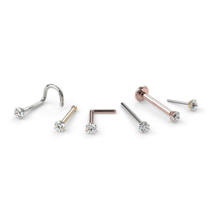 2mm Lumina 3-Prong VS1 Diamond Nose Ring