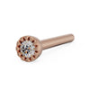 14k rose gold diamond perlage straight post nose stud, angled view of milgrain setting