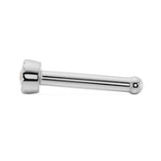 14k white gold 1.5mm diamond perlage nose bone style, side view showing ball end