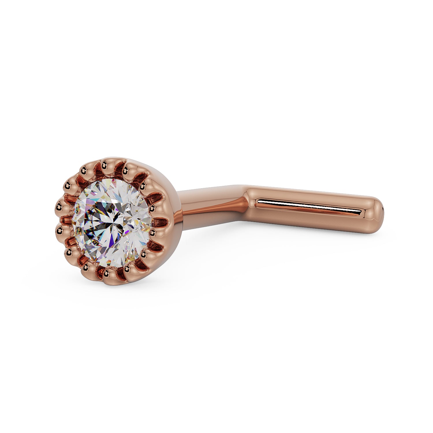 2mm Diamond Dainty Perlage Nose Ring