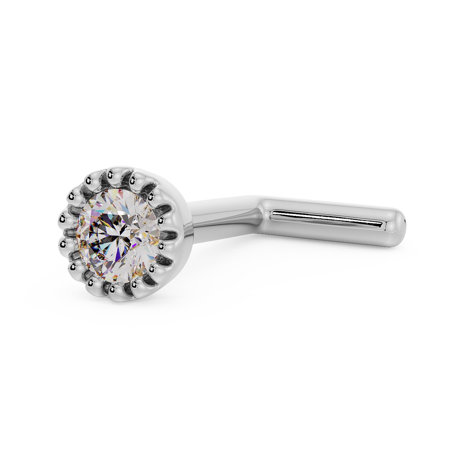 2mm Diamond Dainty Perlage Nose Ring