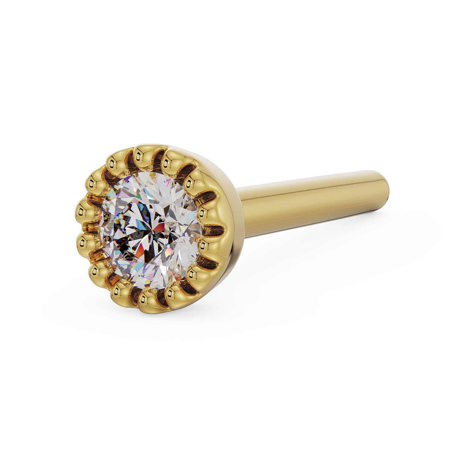 2mm Diamond Dainty Perlage Nose Ring