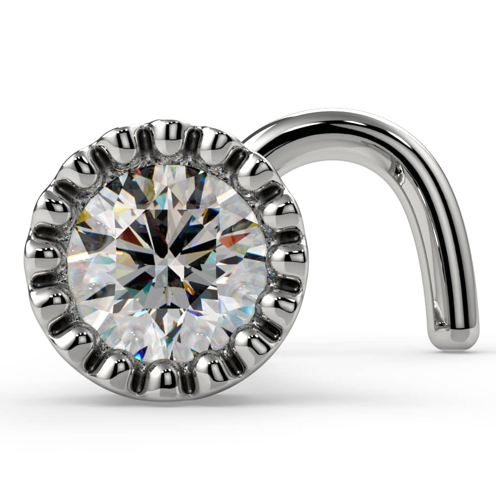 2.5mm Diamond Glam Perlage Nose Ring