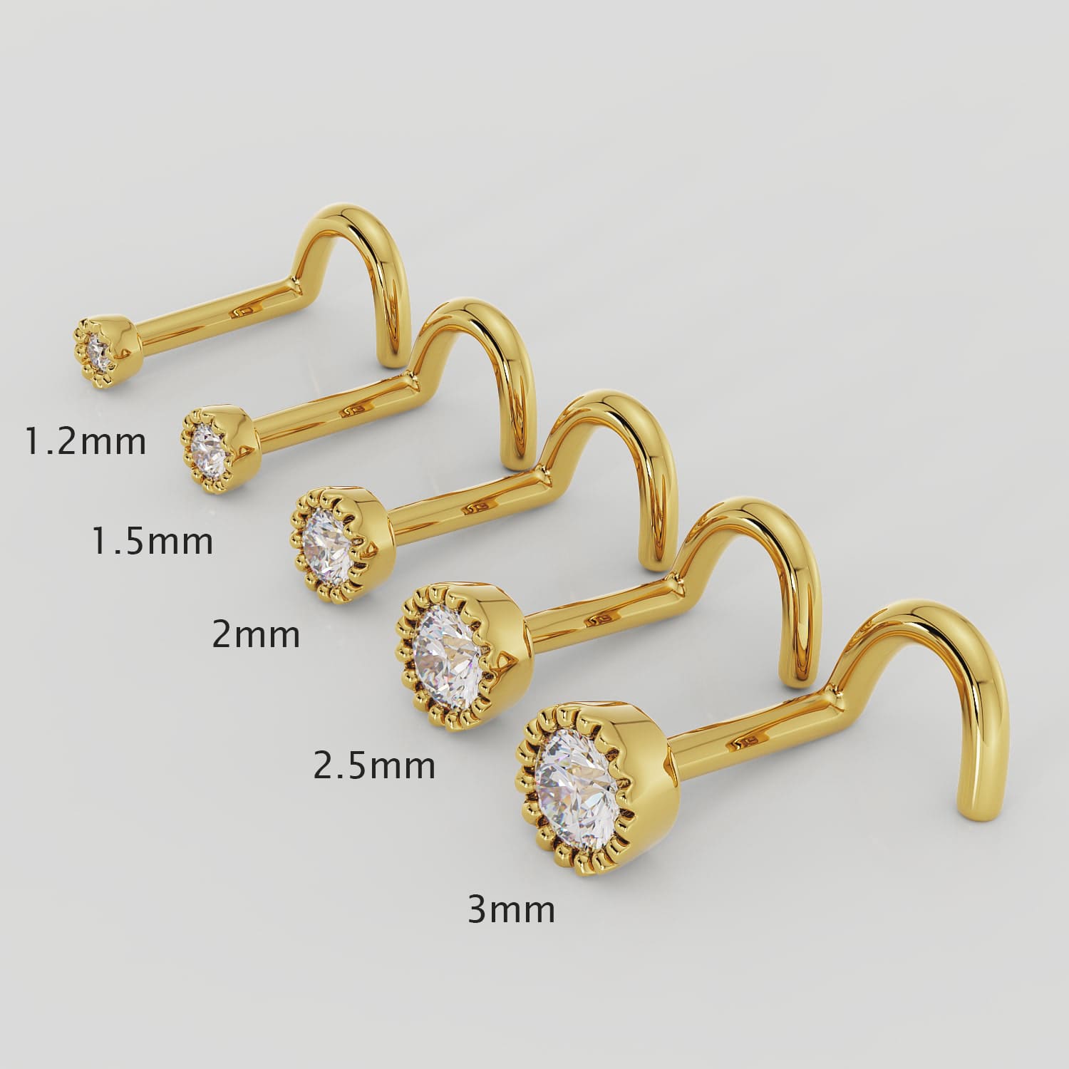 2mm Diamond Dainty Perlage Nose Ring
