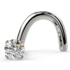 14k white gold 1.5mm diamond nose stud with 4-prong setting, twist style, front view