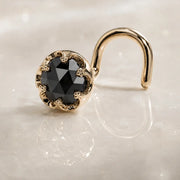 Reina Rose Cut Black Diamond Nose Ring