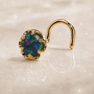 Reina Black Opal Nose Ring