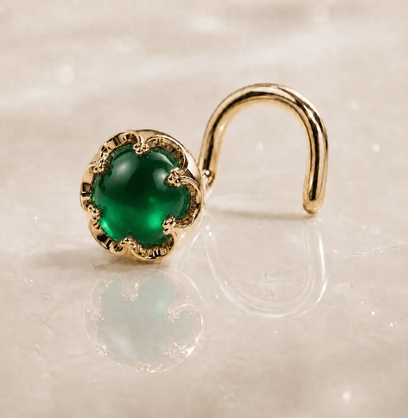 Reina Zambian Emerald Nose Ring