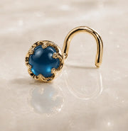 Reina London Blue Topaz Nose Ring