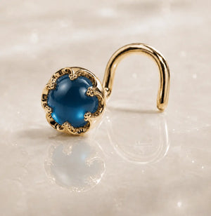 Reina London Blue Topaz Nose Ring