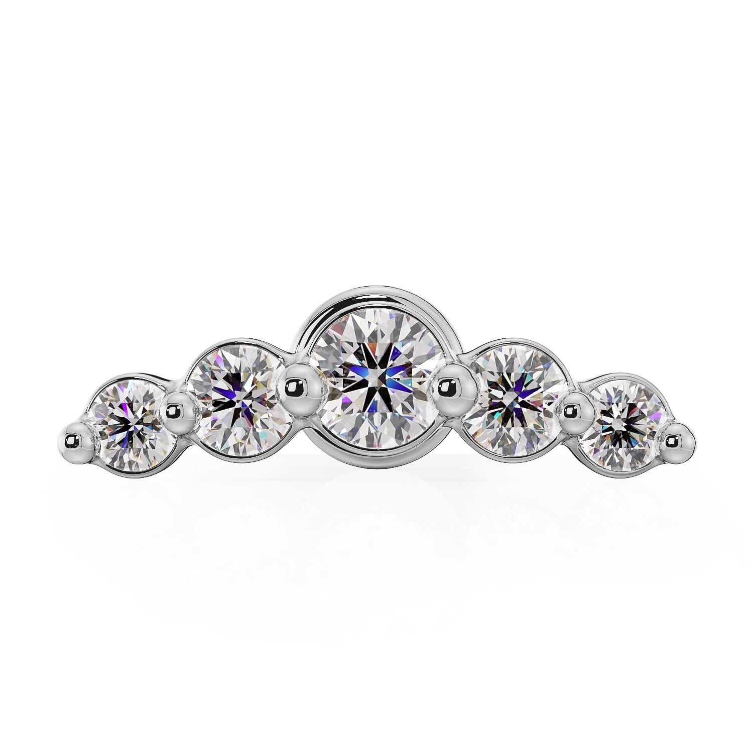 Mini Climber Diamond 14K White Gold Flat Back Earring front view
