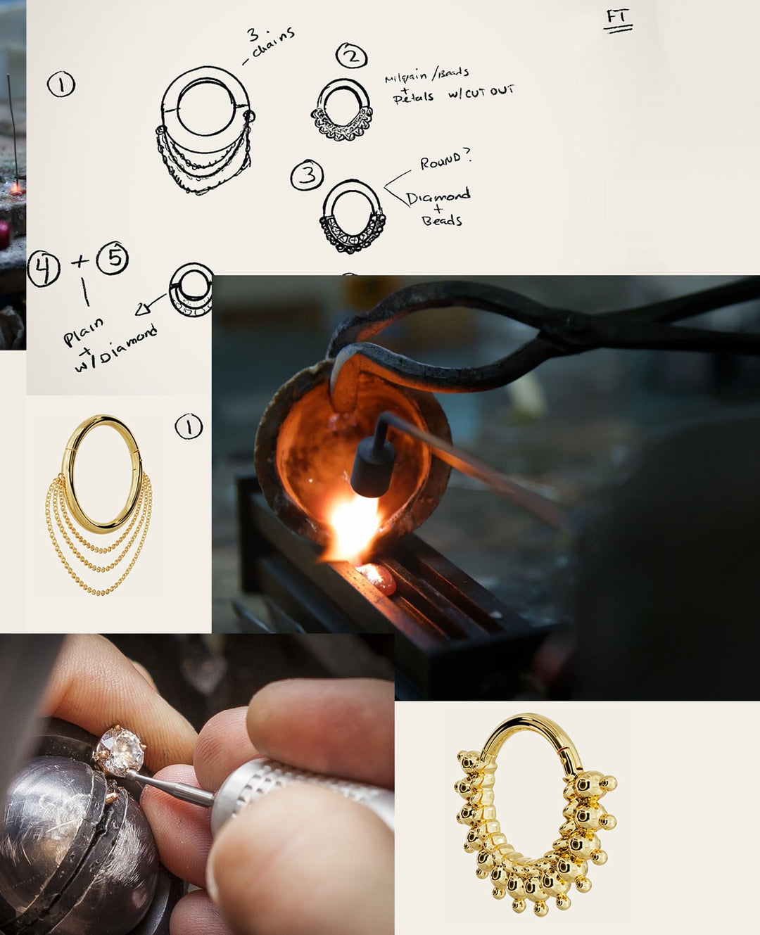 Jewelry production collage