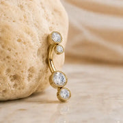 Bubble Bezel Gemstones Navel Ring