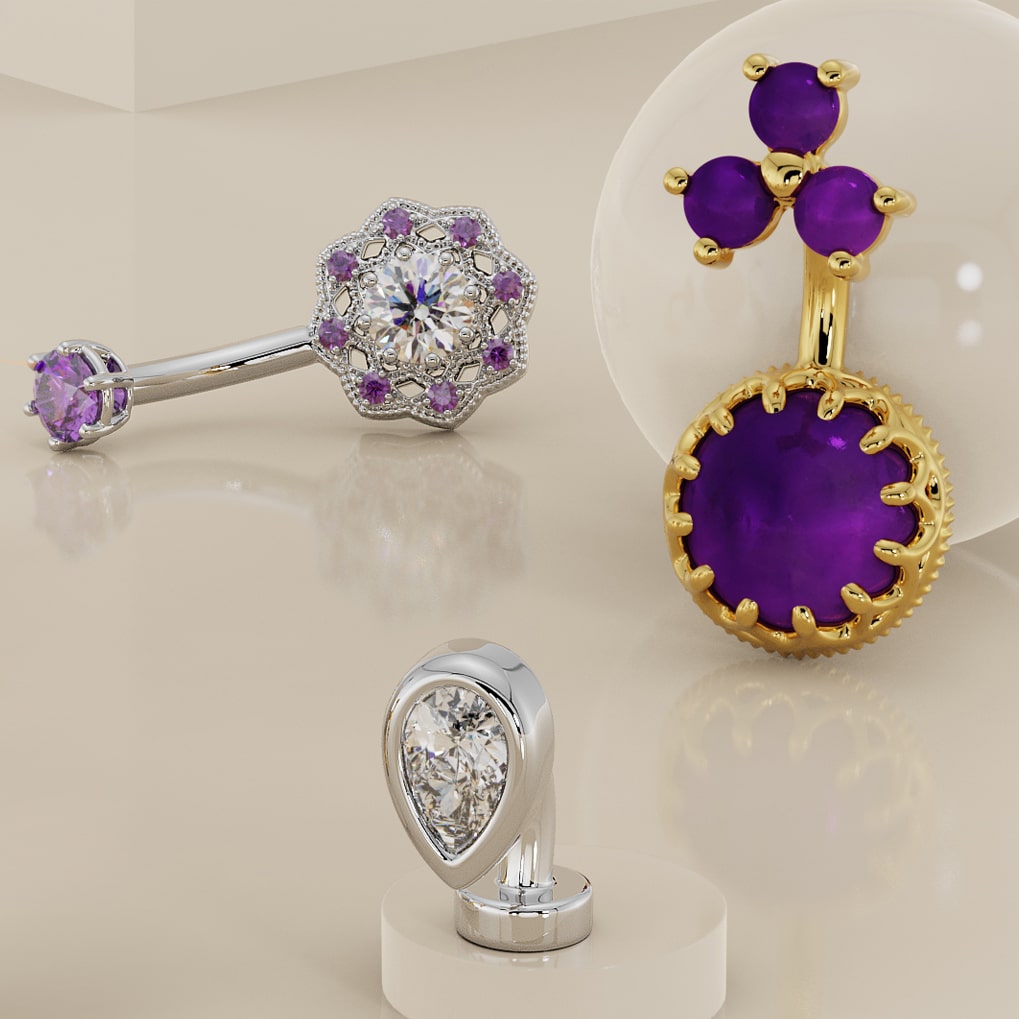 Petite Teardrop Floating Navel Ring