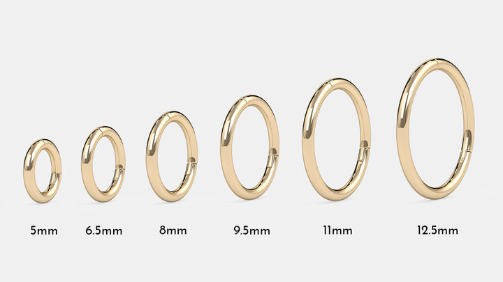 14k Gold Plain Clicker Ring Hoop
