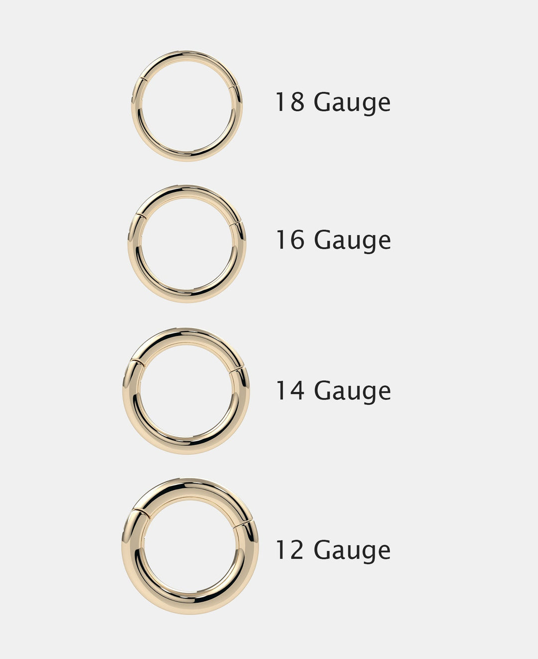 14k Gold Plain Clicker Ring Hoop