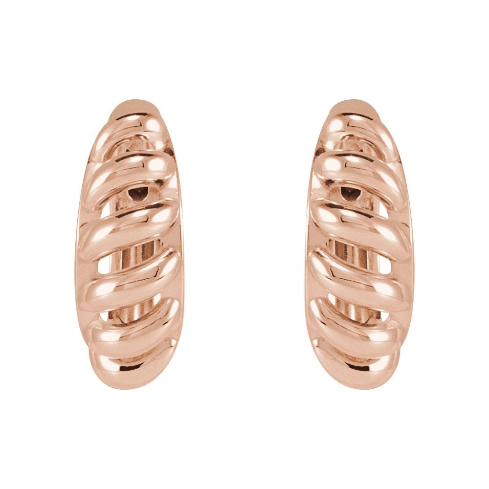 Dome Croissant Gold Huggie Earrings