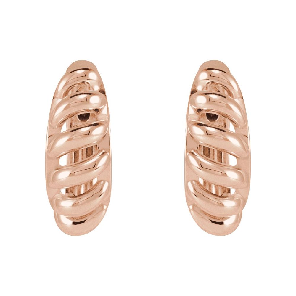 Dome Croissant Gold Huggie Earrings