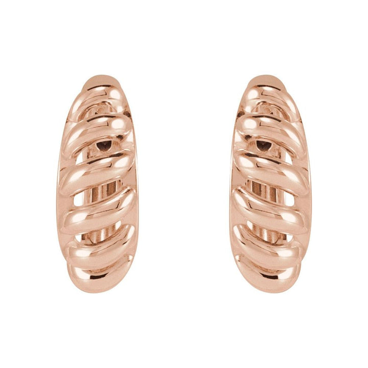 Dome Croissant Gold Huggie Earrings