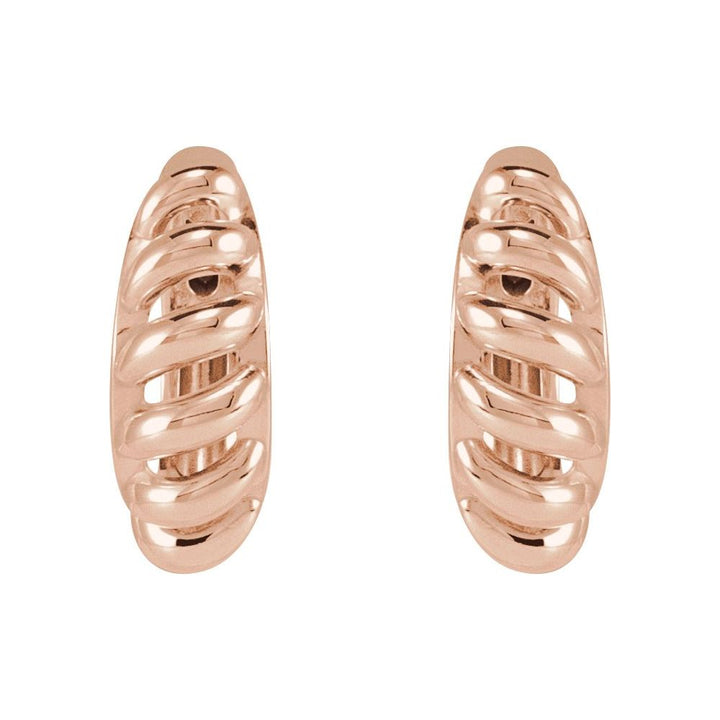 Dome Croissant Gold Huggie Earrings