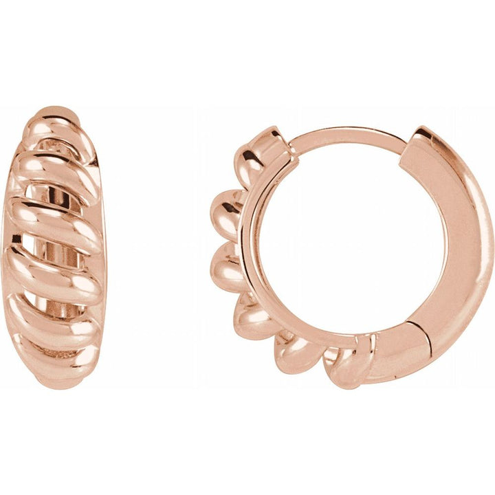 Dome Croissant Gold Huggie Earrings