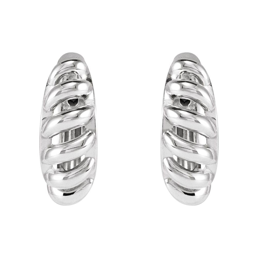 Dome Croissant Gold Huggie Earrings