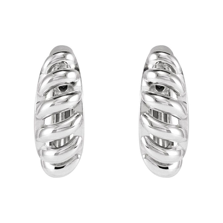 Dome Croissant Gold Huggie Earrings