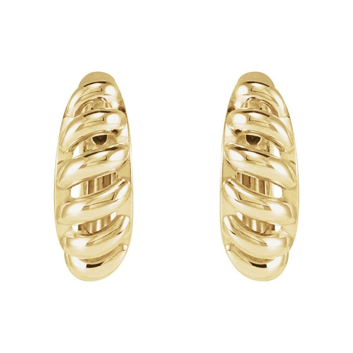 Dome Croissant Gold Huggie Earrings