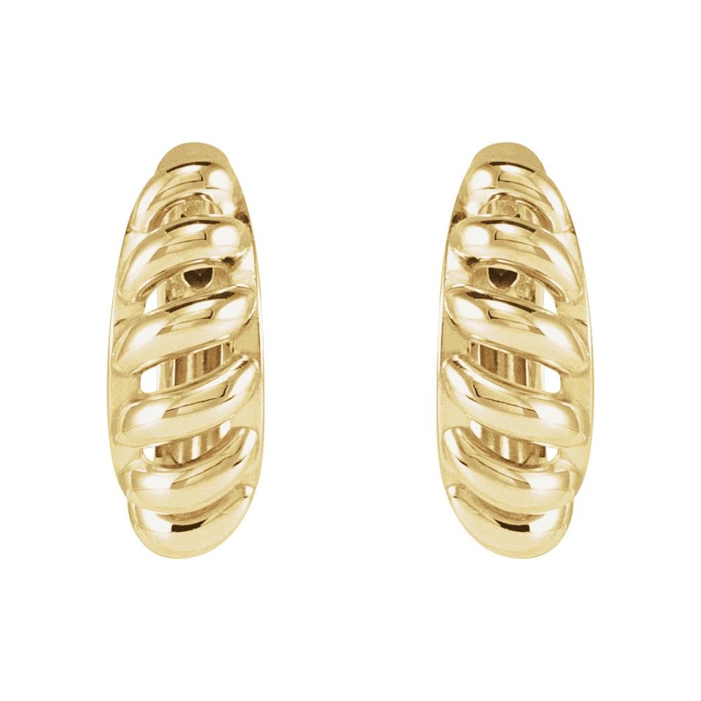 Dome Croissant Gold Huggie Earrings