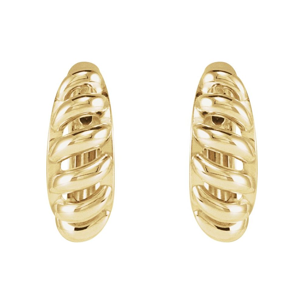 Dome Croissant Gold Huggie Earrings