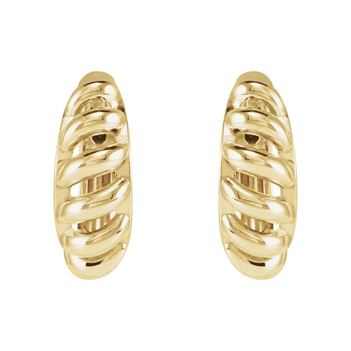 Dome Croissant Gold Huggie Earrings
