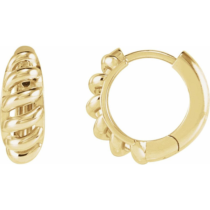 Dome Croissant Gold Huggie Earrings