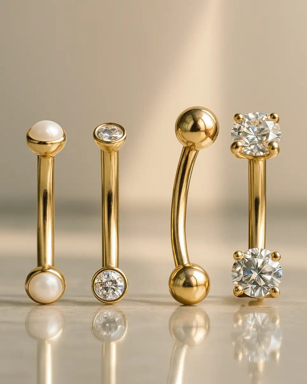 curved barbells gold piercing jewelry