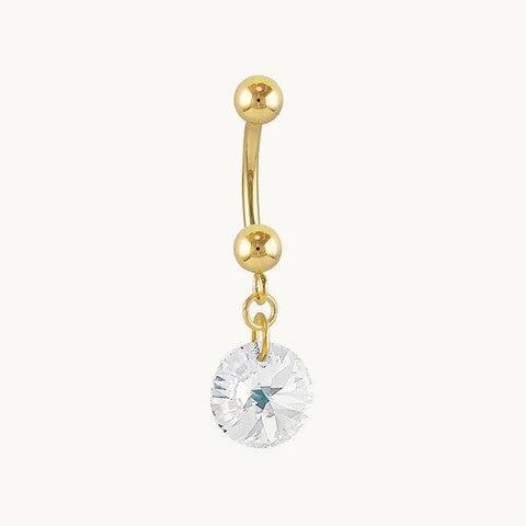 Spiral belly ring on person on sale
