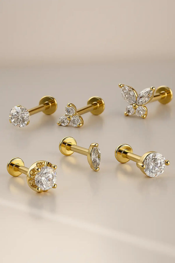 diamond flat back earrings