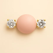 14k yellow gold diamond nipple barbell shown on body, demonstrating fit with prong-set diamonds visible