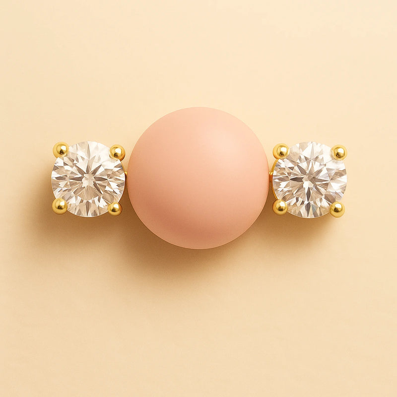14k yellow gold 2.00 CTW diamond nipple barbell shown on body, illustrating fit and scale of prong-set diamonds