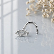 White gold double diamond nose twist.