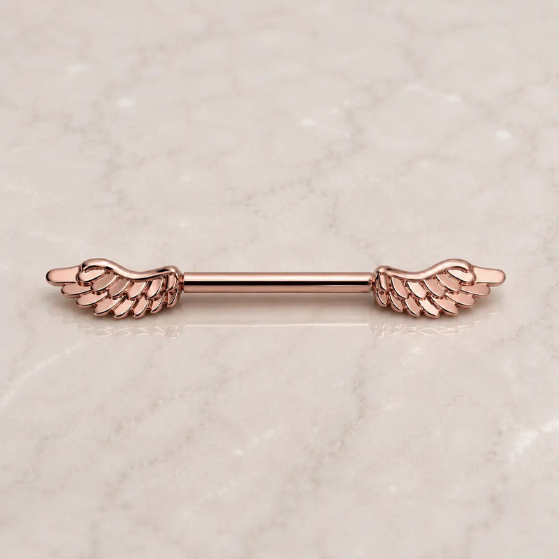 14K Rose Gold Eros Wing Nipple Barbell