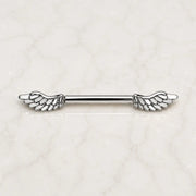 14K White Gold Eros Wing Nipple Barbell