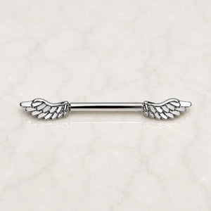 14K White Gold Eros Wing Nipple Barbell