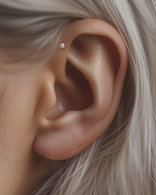 Forward helix piercing