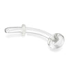 Clear glass curved piercing retainer with O-ring and flat disc base