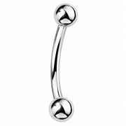 Solid 14k gold curved barbell for navel and eyebrow piercings