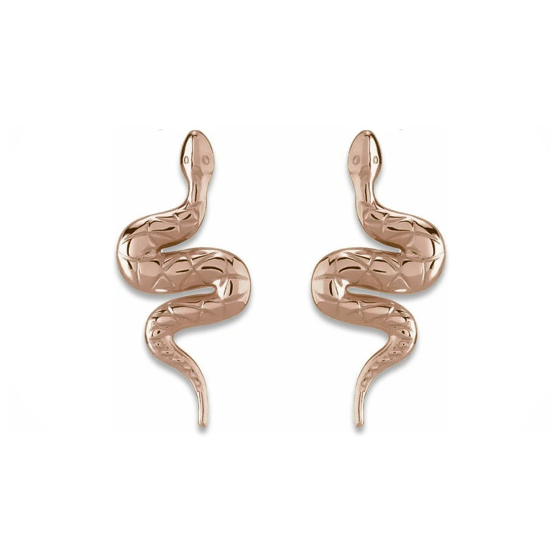 Gold Snake 14K Gold Earrings