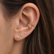 14K Gold Spike Twister Spiral Barbell